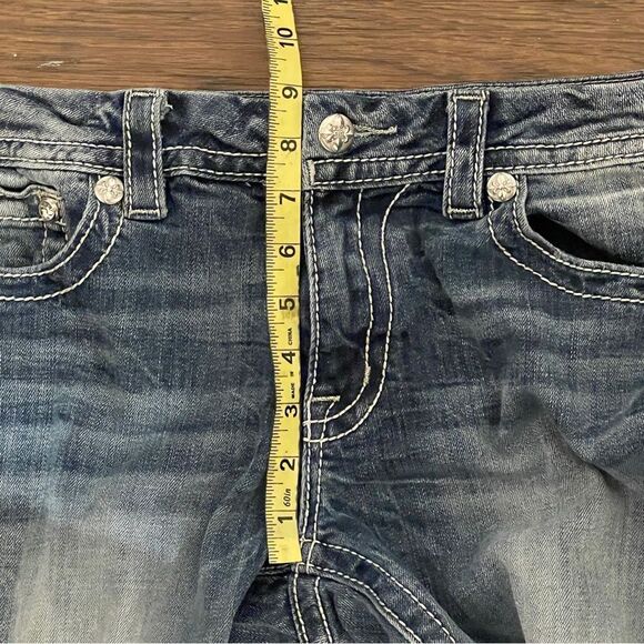 MISS ME Mid Rise Easy Boot Embellished  Denim Jeans Blue Style JE8607ER Size 30 - Picture 10 of 14
